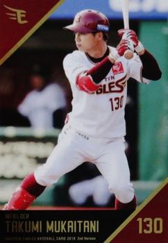 2018 Tohoku Rakuten Golden Eagles Team Issue 2nd Version #141 Takumi Mukaitani Front