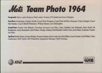 1993 The Wiz New York Mets 30 Years of Team Photos #NNO 1964 Back