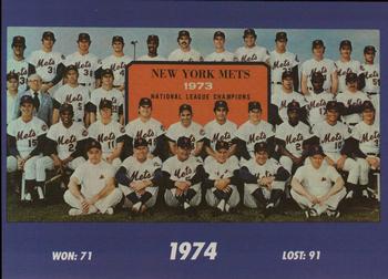 1993 The Wiz New York Mets 30 Years of Team Photos #NNO 1974 Front