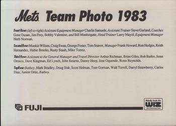 1993 The Wiz New York Mets 30 Years of Team Photos #NNO 1983 Back