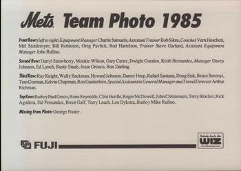 1993 The Wiz New York Mets 30 Years of Team Photos #NNO 1985 Back