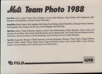 1993 The Wiz New York Mets 30 Years of Team Photos #NNO 1988 Back