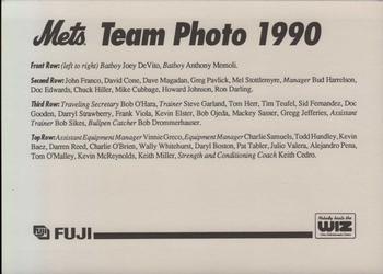 1993 The Wiz New York Mets 30 Years of Team Photos #NNO 1990 Back