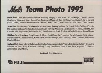 1993 The Wiz New York Mets 30 Years of Team Photos #NNO 1992 Back