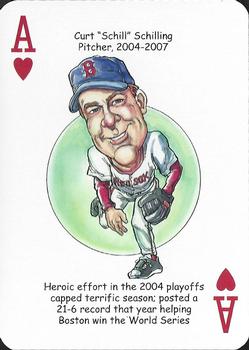 2015 Hero Decks Boston Red Sox Baseball Heroes Playing Cards #A♥️ Curt Schilling Front