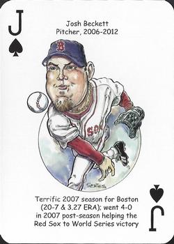2015 Hero Decks Boston Red Sox Baseball Heroes Playing Cards #J♠️ Josh Beckett Front