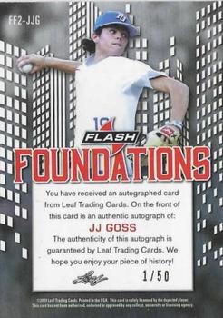 2019 Leaf Flash - Foundations Autographs Blue #FF2-JJG JJ Goss Back