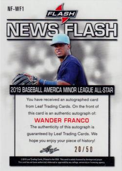 2019 Leaf Flash - News Flash Autographs Blue #NF-WF1 Wander Franco Back