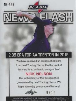 2019 Leaf Flash - News Flash Autographs Orange #NF-NN2 Nick Nelson Back