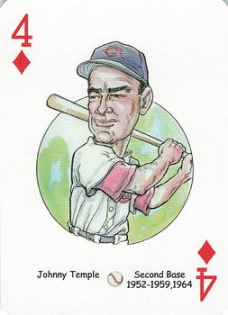 2006 Hero Decks Cincinnati Reds Baseball Heroes Playing Cards #4♦ Johnny Temple Front