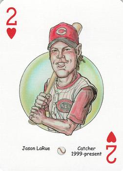 2006 Hero Decks Cincinnati Reds Baseball Heroes Playing Cards #2♥ Jason LaRue Front