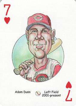 2006 Hero Decks Cincinnati Reds Baseball Heroes Playing Cards #7♥ Adam Dunn Front