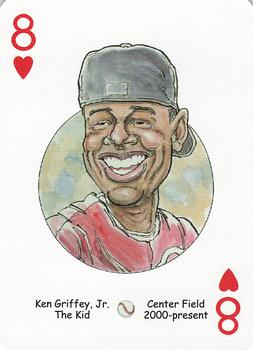 2006 Hero Decks Cincinnati Reds Baseball Heroes Playing Cards #8♥ Ken Griffey Jr. Front