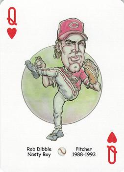 2006 Hero Decks Cincinnati Reds Baseball Heroes Playing Cards #Q♥ Rob Dibble Front