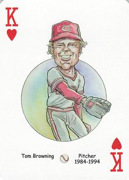 2006 Hero Decks Cincinnati Reds Baseball Heroes Playing Cards #K♥ Tom Browning Front