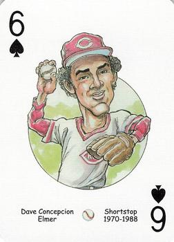 2006 Hero Decks Cincinnati Reds Baseball Heroes Playing Cards #6♠ Dave Concepcion Front