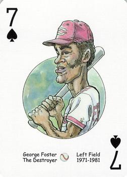 2006 Hero Decks Cincinnati Reds Baseball Heroes Playing Cards #7♠ George Foster Front