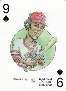 2006 Hero Decks Cincinnati Reds Baseball Heroes Playing Cards #9♠ Ken Griffey Front