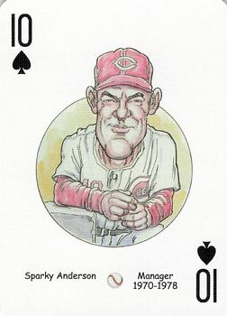 2006 Hero Decks Cincinnati Reds Baseball Heroes Playing Cards #10♠ Sparky Anderson Front