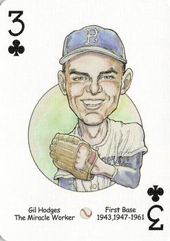 2005 Hero Decks Los Angeles & Brooklyn Dodgers Baseball Heroes Playing Cards #3♣ Gil Hodges Front