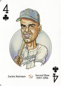 2005 Hero Decks Los Angeles & Brooklyn Dodgers Baseball Heroes Playing Cards #4♣ Jackie Robinson Front
