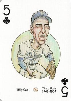 2005 Hero Decks Los Angeles & Brooklyn Dodgers Baseball Heroes Playing Cards #5♣ Billy Cox Front