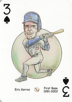 2005 Hero Decks Los Angeles & Brooklyn Dodgers Baseball Heroes Playing Cards #3♠ Eric Karros Front