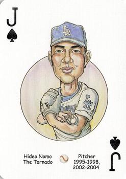 2005 Hero Decks Los Angeles & Brooklyn Dodgers Baseball Heroes Playing Cards #J♠ Hideo Nomo Front