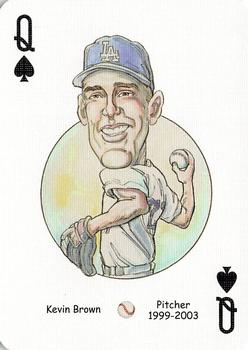 2005 Hero Decks Los Angeles & Brooklyn Dodgers Baseball Heroes Playing Cards #Q♠ Kevin Brown Front