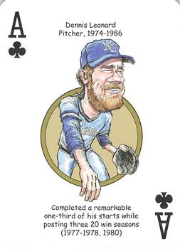 2015 Hero Decks Kansas City Royals Baseball Heroes Playing Cards #A♣ Dennis Leonard Front