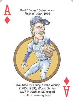 2015 Hero Decks Kansas City Royals Baseball Heroes Playing Cards #A♦ Bret Saberhagen Front