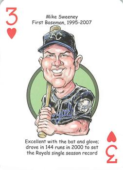 2015 Hero Decks Kansas City Royals Baseball Heroes Playing Cards #3♥ Mike Sweeney Front