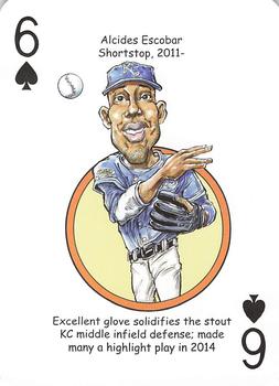 2015 Hero Decks Kansas City Royals Baseball Heroes Playing Cards #6♠ Alcides Escobar Front