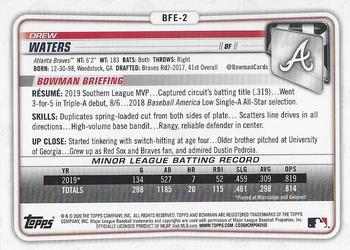 2020 Bowman 1st Edition #BFE-2 Drew Waters Back