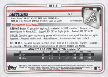 2020 Bowman 1st Edition #BFE-21 Shea Langeliers Back