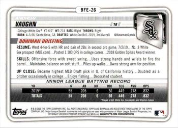 2020 Bowman 1st Edition #BFE-26 Andrew Vaughn Back