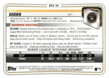 2020 Bowman 1st Edition #BFE-34 Zack Brown Back