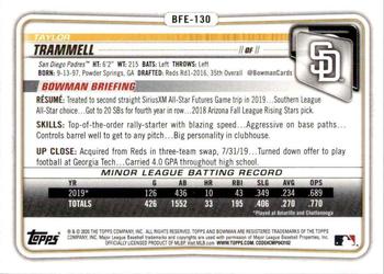 2020 Bowman 1st Edition #BFE-130 Taylor Trammell Back