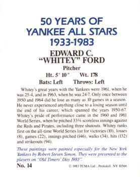 1983 TCMA 50 Years of New York Yankees All-Stars Large #14 Whitey Ford Back