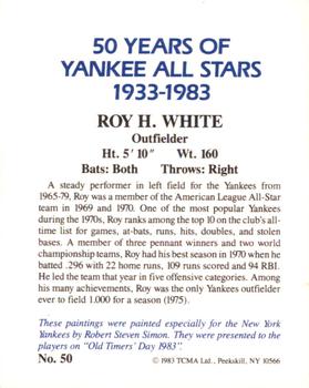 1983 TCMA 50 Years of New York Yankees All-Stars Large #50 Roy White Back