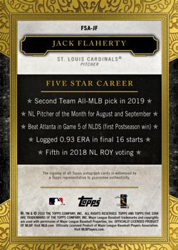 2020 Topps Five Star #FSA-JF Jack Flaherty Back