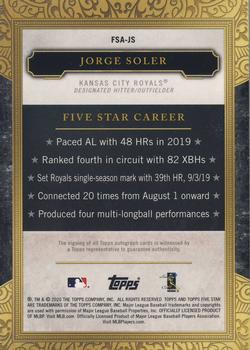 2020 Topps Five Star #FSA-JS Jorge Soler Back