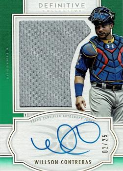 2020 Topps Definitive Collection - Autograph Relic Collection Green #ARC-WC Willson Contreras Front