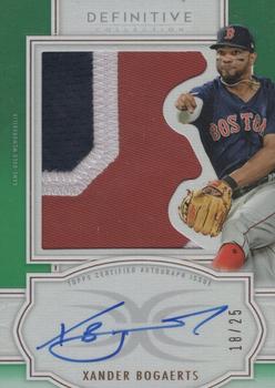 2020 Topps Definitive Collection - Autograph Relic Collection Green #ARC-XB Xander Bogaerts Front