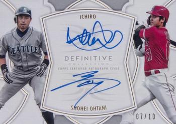 2020 Topps Definitive Collection - Dual Autograph Collection Green #DAC-IO Shohei Ohtani / Ichiro Front