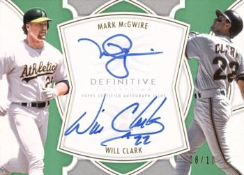 2020 Topps Definitive Collection - Dual Autograph Collection Green #DAC-MC Mark McGwire / Will Clark Front