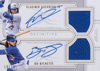 2020 Topps Definitive Collection - Dual Autographed Relic Collection #DAR-GB Vladimir Guerrero Jr. / Bo Bichette Front