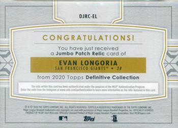 2020 Topps Definitive Collection - Jumbo Relic Collection #DJRC-EL Evan Longoria Back