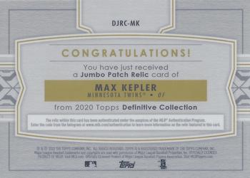 2020 Topps Definitive Collection - Jumbo Relic Collection Green #DJRC-MK Max Kepler Back