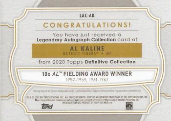 2020 Topps Definitive Collection - Legendary Autograph Collection #LAC-AK Al Kaline Back